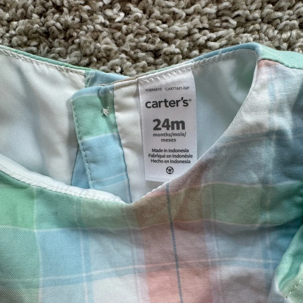Toddler Plaid Flutter Dress Pastel Plaid Sleeveless Plaid Dress Size 24 months